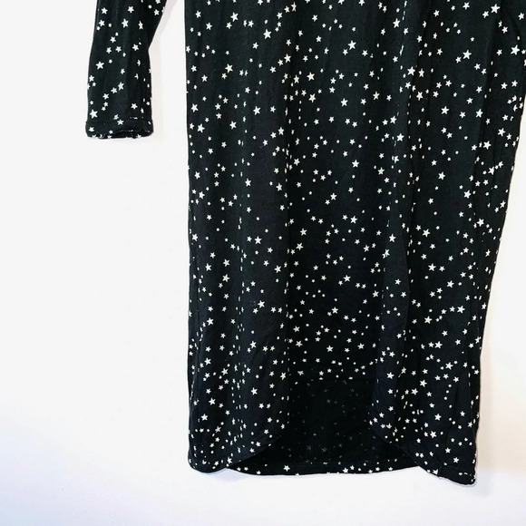 Zara Basic Evening Black & White Star Print Zip Back Tunic Top Medium Women’s - Picture 5 of 10